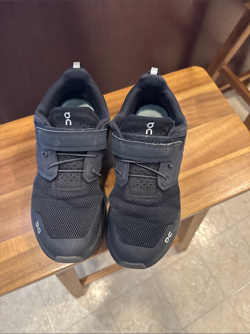 On Running Kids Black Velcro Athletic Sneakers